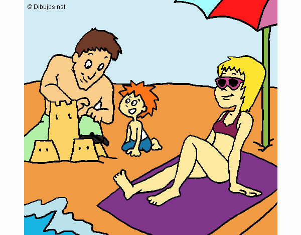 Desenho Família férias pintado por cachor