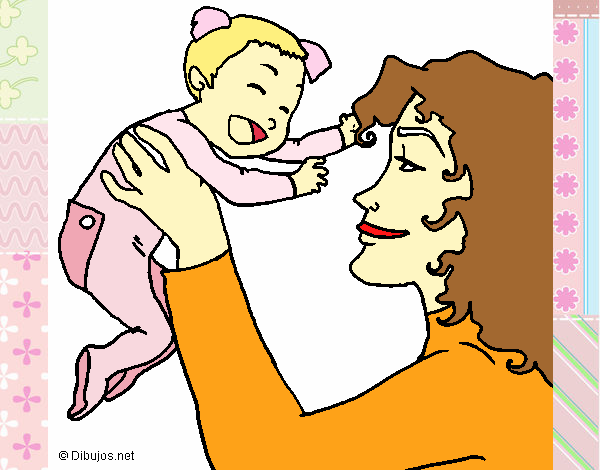 Desenho Mãe e filho  pintado por elivietri