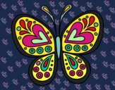 Desenho Mandala borboleta pintado por Leiliana