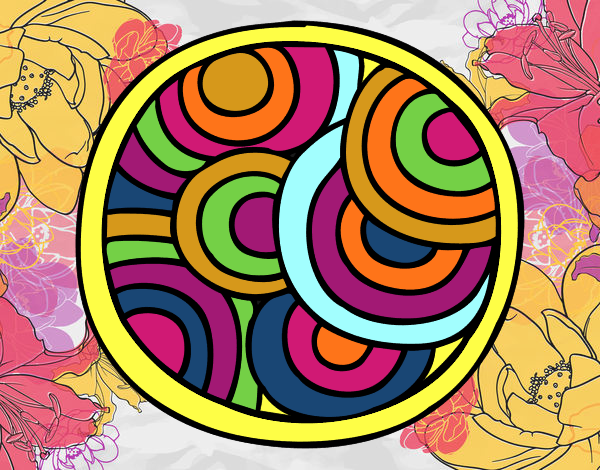 Desenho Mandala circular pintado por b10f10