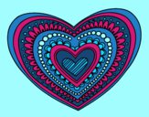 Desenho Mandala coração pintado por eloayan