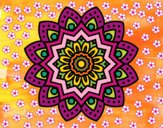Desenho Mandala flor natural pintado por Leiliana