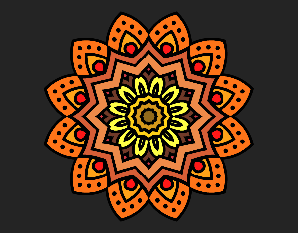 Desenho Mandala flor natural pintado por Missim