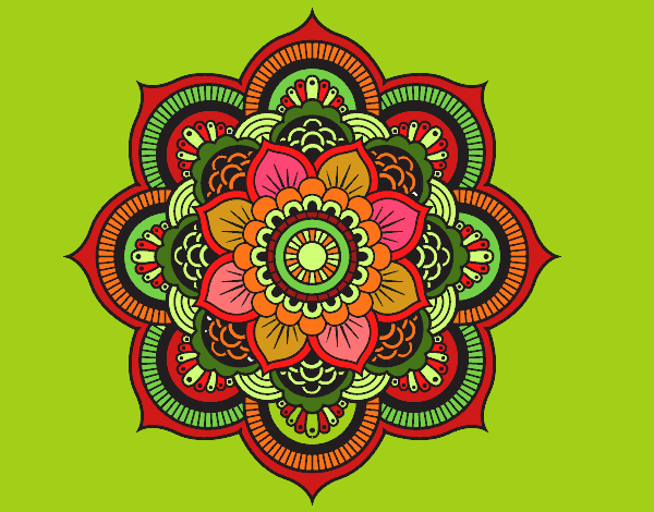 Desenho Mandala flor oriental pintado por MARGA