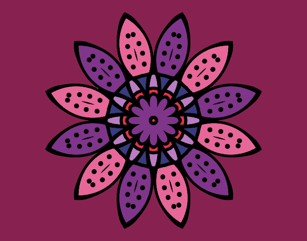 Desenho Mandala flores com pétalas pintado por MARGA