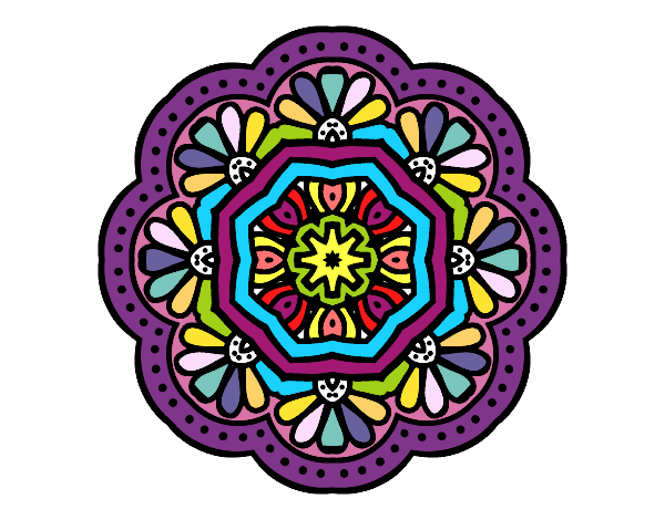 Desenho Mandala mosaico modernista pintado por MARGA