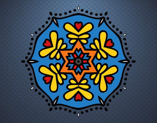 Desenho Mandala simétrica pintado por Marifo