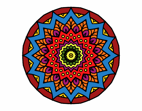 Desenho Crescente mandala pintado por lucdan