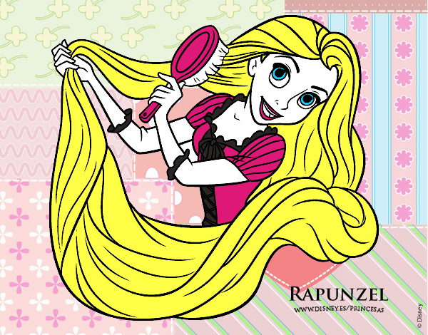 Desenho Entrelaçados - Rapunzel está penteando pintado por bhun