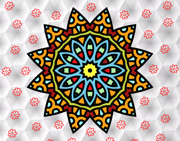 Desenho Mandala estrela pintado por Leiliana