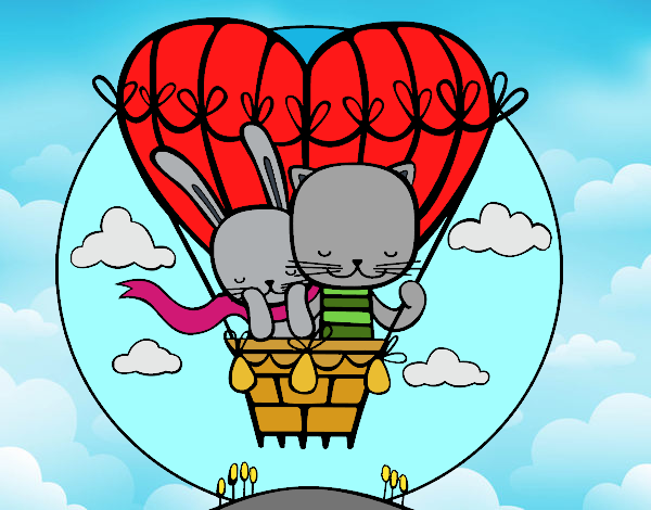 Desenho O balão do amor pintado por Missim