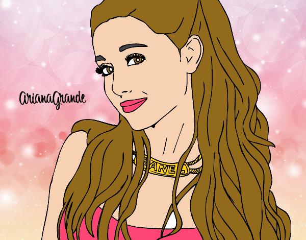 Desenho Ariana Grande com coleira pintado por Amorinha