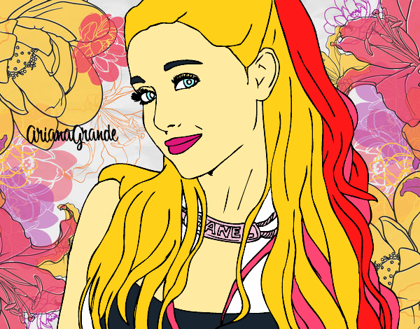 Desenho Ariana Grande com coleira pintado por Natylinda