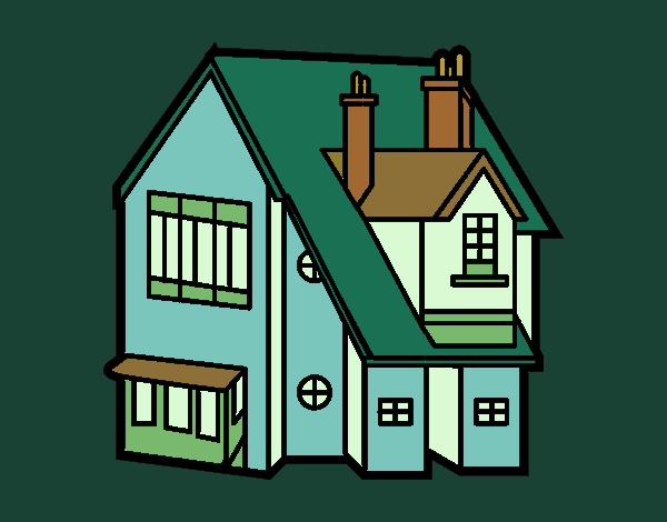 Desenho Casa unifamiliar pintado por caudia