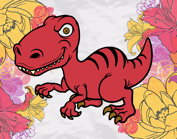 Desenho Dinossauro velociraptor pintado por Missim