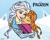 Desenho Frozen Elsa e Anna pintado por tayane