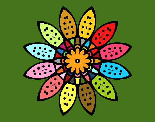 Desenho Mandala flores com pétalas pintado por enzo2015