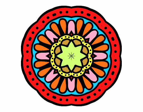 Desenho Mandala mosaico pintado por AJALVES