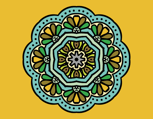 Desenho Mandala mosaico modernista pintado por shirloka
