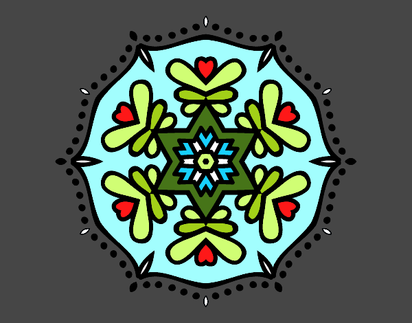 Desenho Mandala simétrica pintado por shirloka