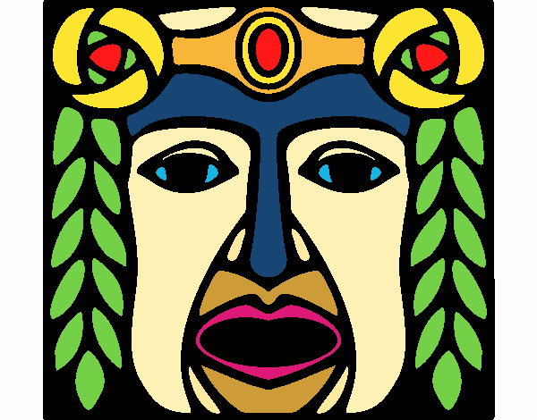 Desenho Máscara Maia pintado por AJALVES