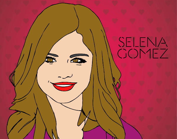 Desenho Selena Gomez sorrindo pintado por Amorinha