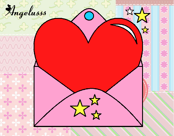 Desenho Carta com coração pintado por lucdan