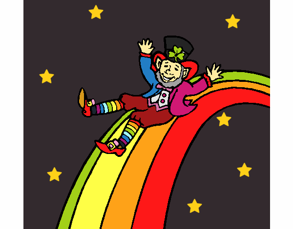 Desenho Duende no arco-íris pintado por marilurdes