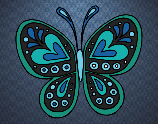 Desenho Mandala borboleta pintado por gisel
