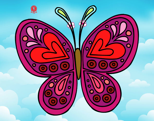 Desenho Mandala borboleta pintado por vitoriz