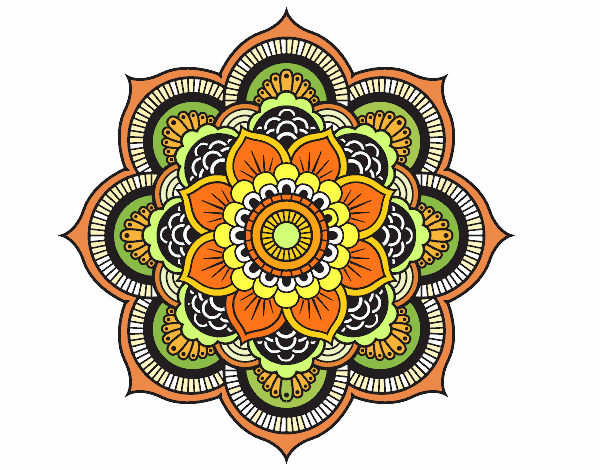Desenho Mandala flor oriental pintado por ritac7