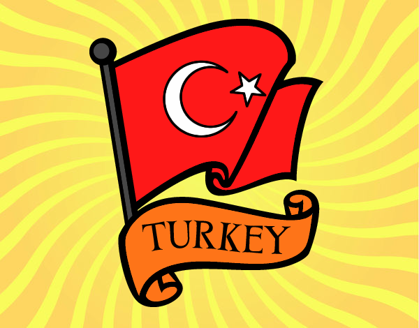 Desenho Bandeira da Turquia pintado por Cello