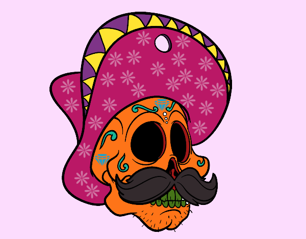 Caveira mexicana com bigode