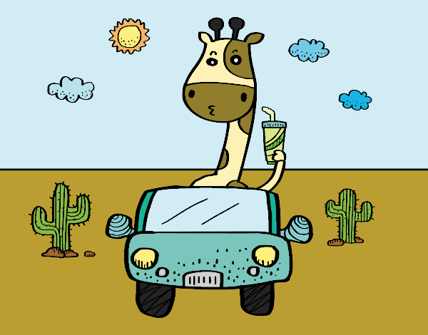 Desenho Girafa de condução pintado por BelMorim