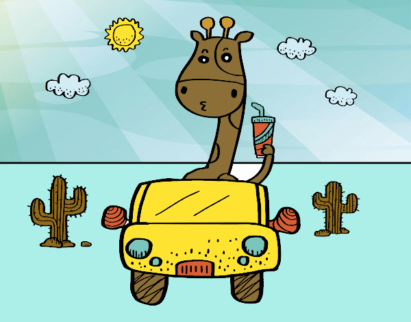 Desenho Girafa de condução pintado por lucdan