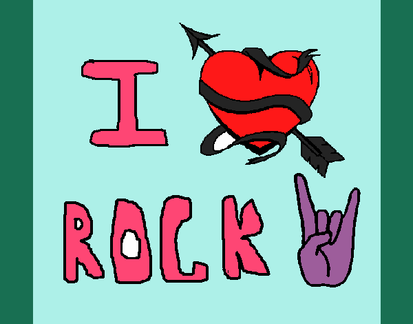 Desenho I love rock pintado por paloma-03