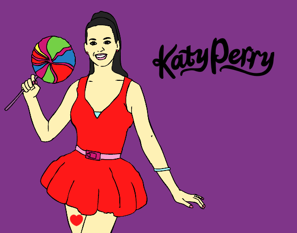 Desenho Katy Perry com um pirulito pintado por paloma-03