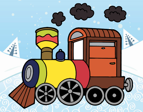 Desenho Locomotiva a vapor pintado por lucdan