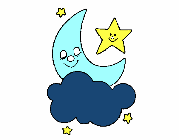 Lua e estrelas