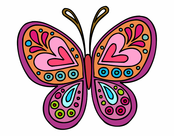 Desenho Mandala borboleta pintado por Annefelipe