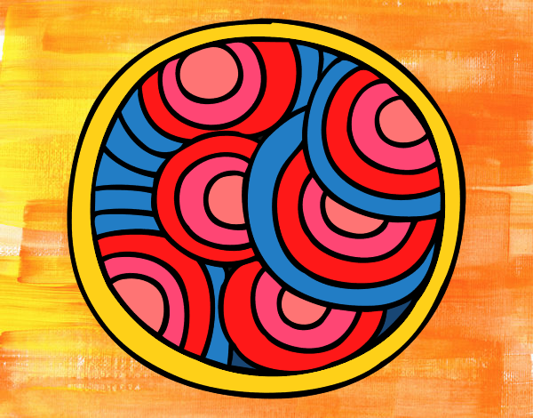 Desenho Mandala circular pintado por paty90