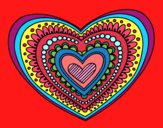 Desenho Mandala coração pintado por paty90