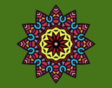 Desenho Mandala estrela floral pintado por Lenny