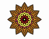 Desenho Mandala estrela floral pintado por orlando