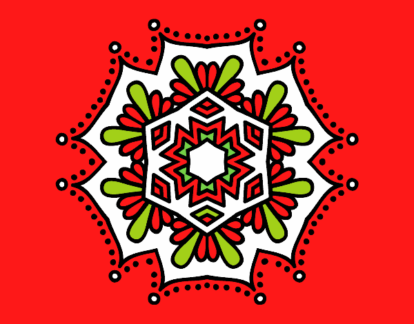 Desenho Mandala flor simétrico pintado por marilurdes