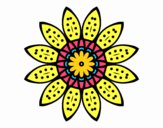 Desenho Mandala flores com pétalas pintado por orlando