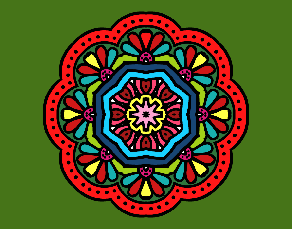 Desenho Mandala mosaico modernista pintado por Lenny