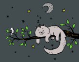 Desenho O gato ea luna pintado por matheus900