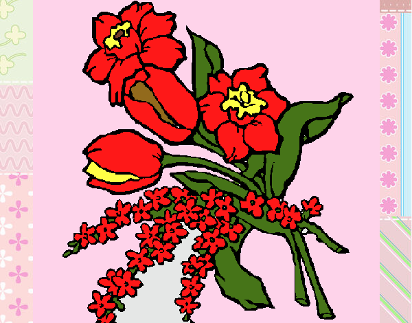 Desenho Ramo de flores pintado por marilurdes