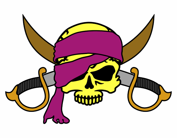 Desenho Símbolo pirata pintado por padinho